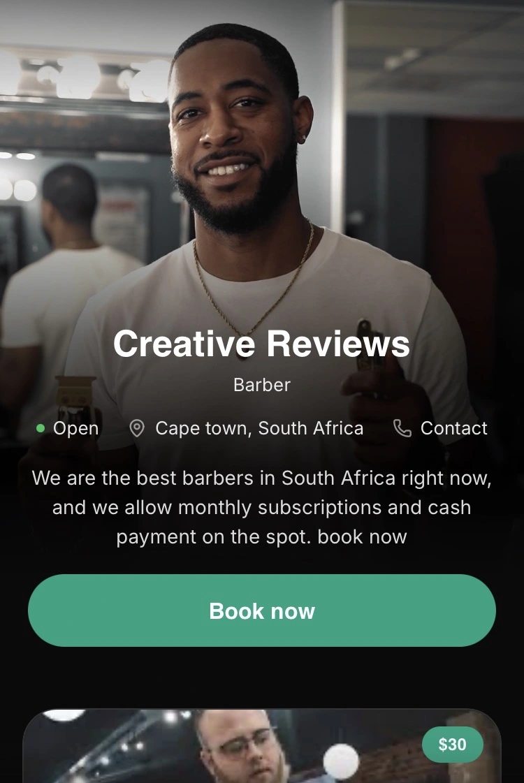 Example of a clean, mobile-friendly personal brand page layout